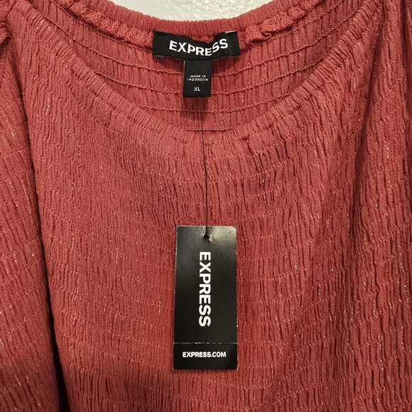 Express - Coral Smocked Blouse - Picture 9 of 13